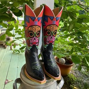Cinch Sugar Skull Boots -very rare !